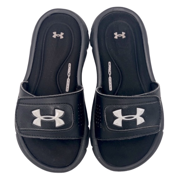 Under Armour Kids' Ignite VI Slides Black- Size 13k - Picture 2 of 8